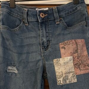 Stylish Blue Patchwork Women Jeans